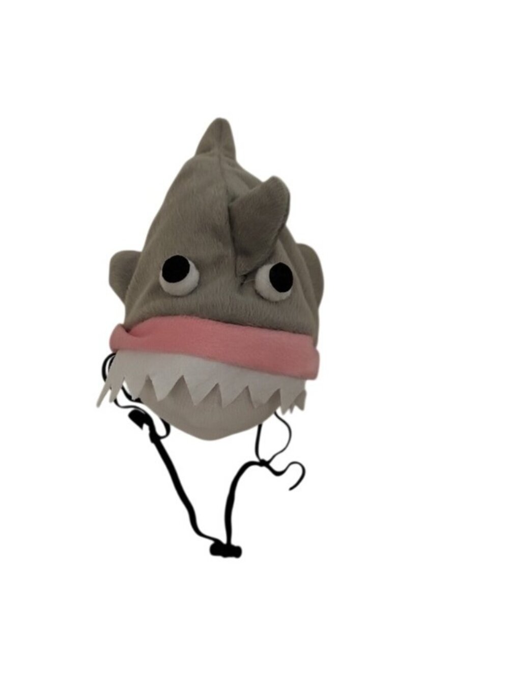 Shark Hat Plush Halloween Pet Costume Cat Dog Adjustable Strap Small Medium Gray
